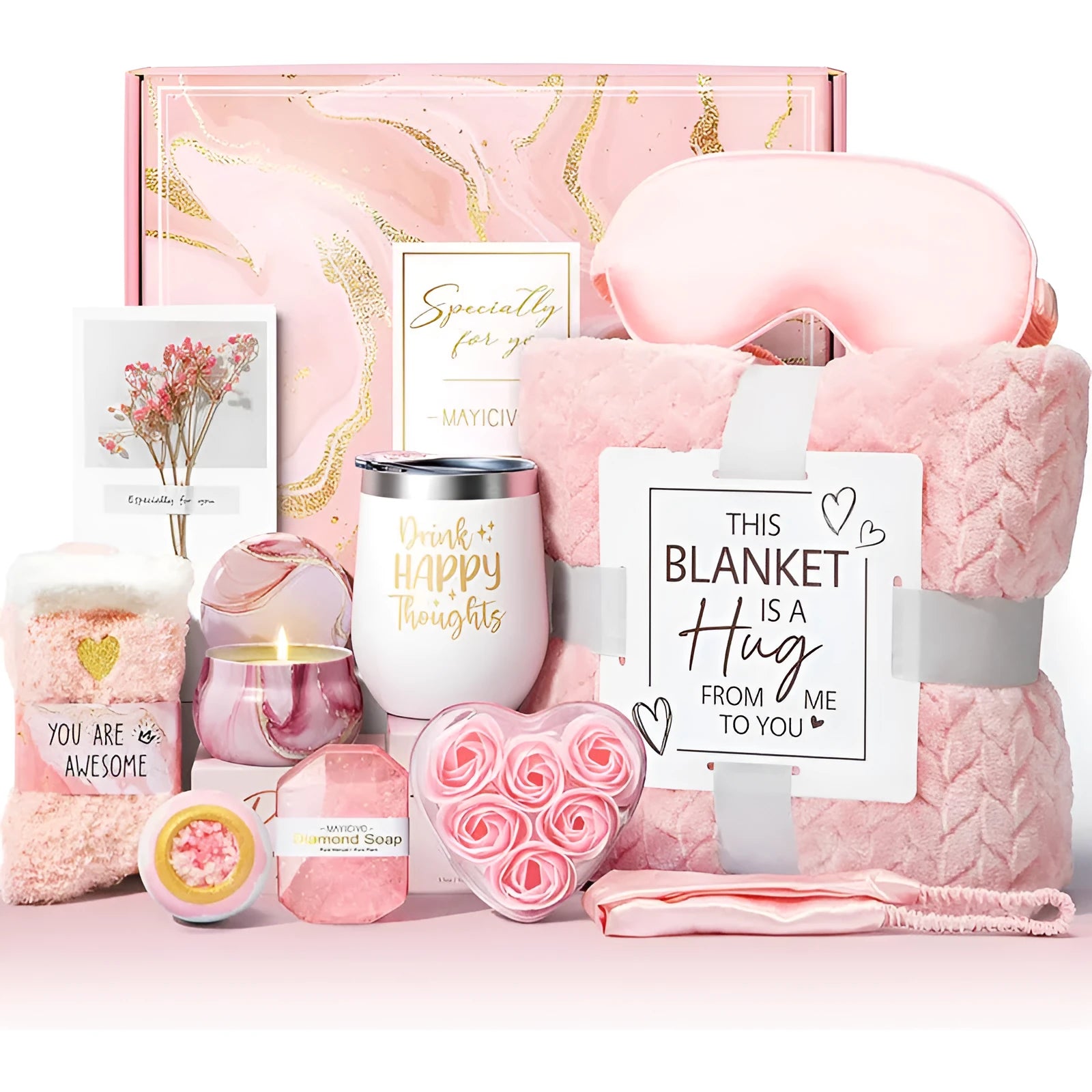 Aromatherapy candle bath gift set in modern simplicity style with plastic packaging