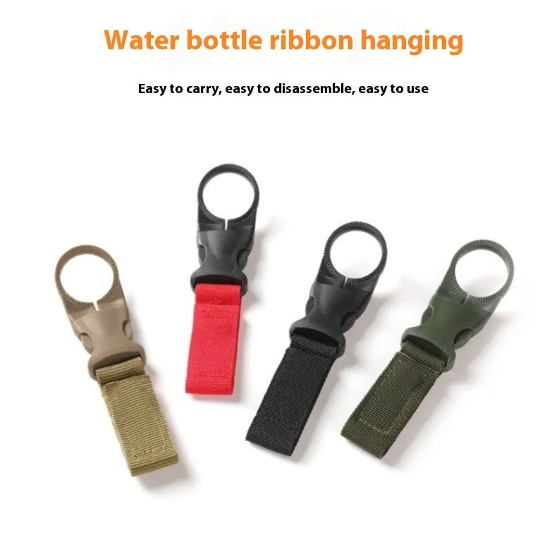 Outdoor Tactics nylon water bottle hanging buckle webbing strip in black colour