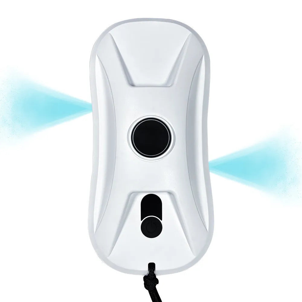 White two-way water spray glass cleaner on a table, compact and portable with a simple design.