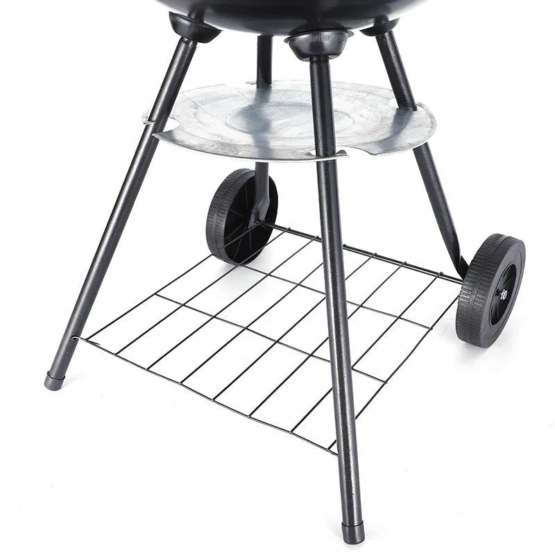 Portable 14-inch iron barbecue oven grill in Apple stove style for outdoor cooking.