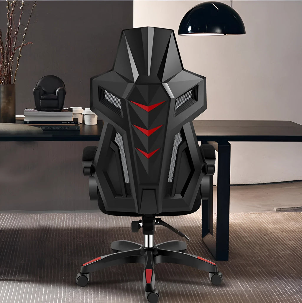 Ergonomic swivel office chair with black frame, mesh backrest, PP frame, and reclining seat