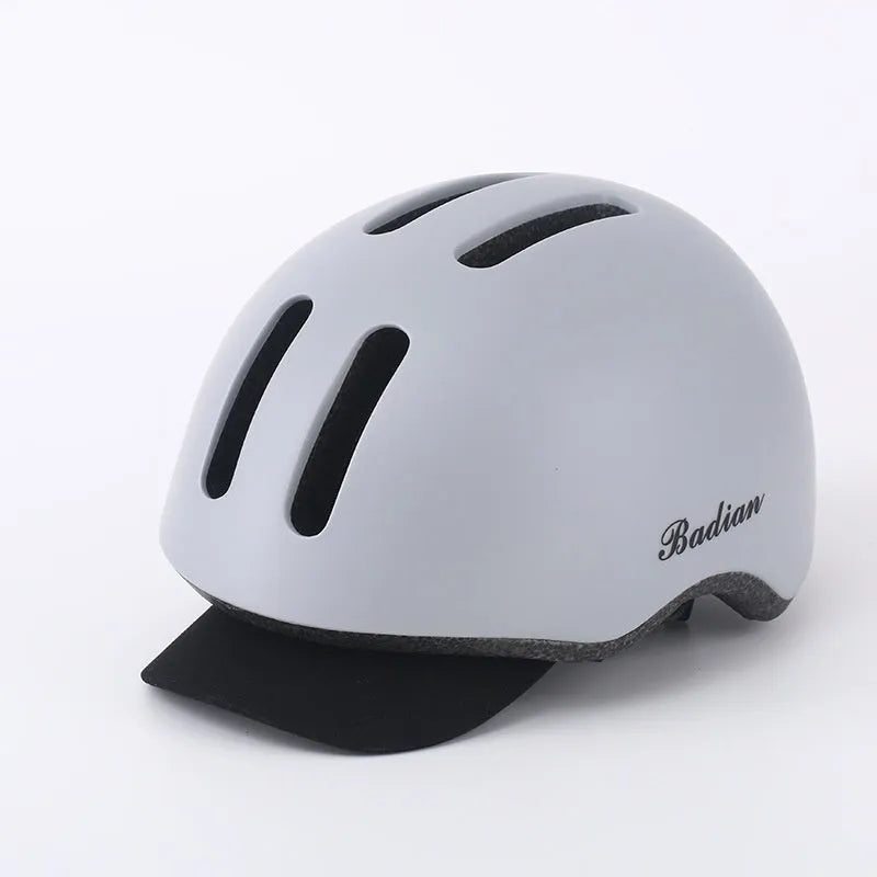 Adult cycling helmet for city leisure, white, size L 58-61cm, PC EPS construction