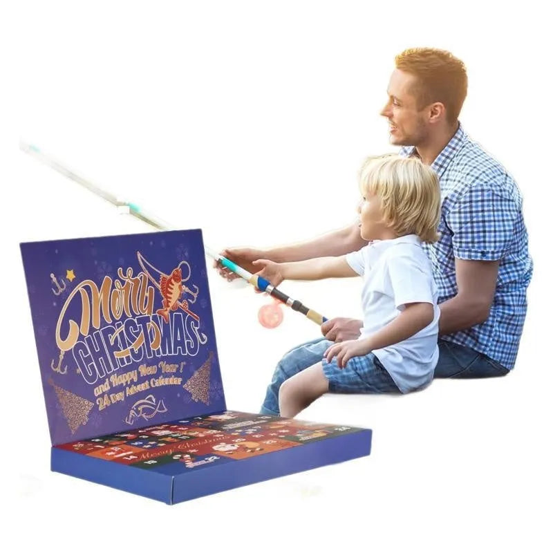 Fishing bait blind box set Christmas countdown calendar with PVC collectible pieces for elderly anglers