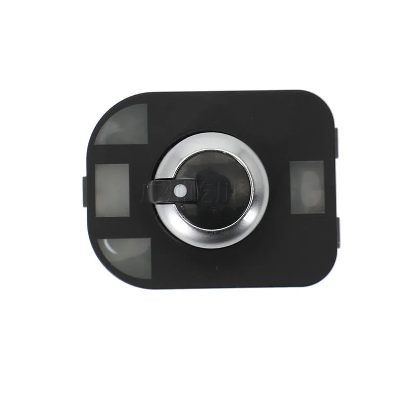 Black plastic reversing rearview mirror switch for Audi vehicles, side view showing button layout