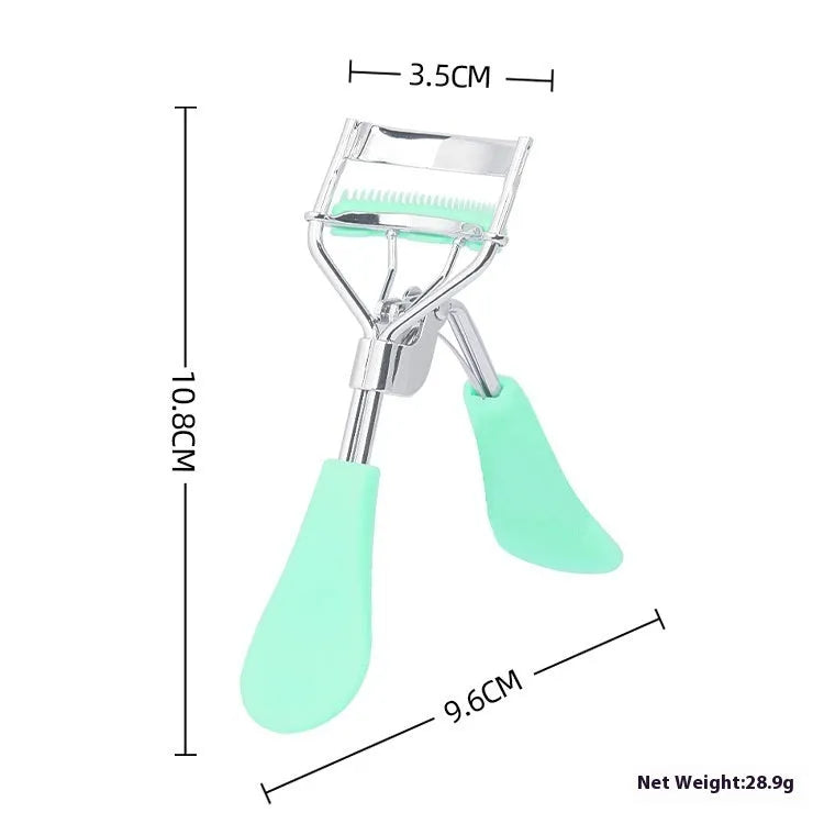 A4 manual eyelash curler with silicone comb in carbon steel and ABS construction