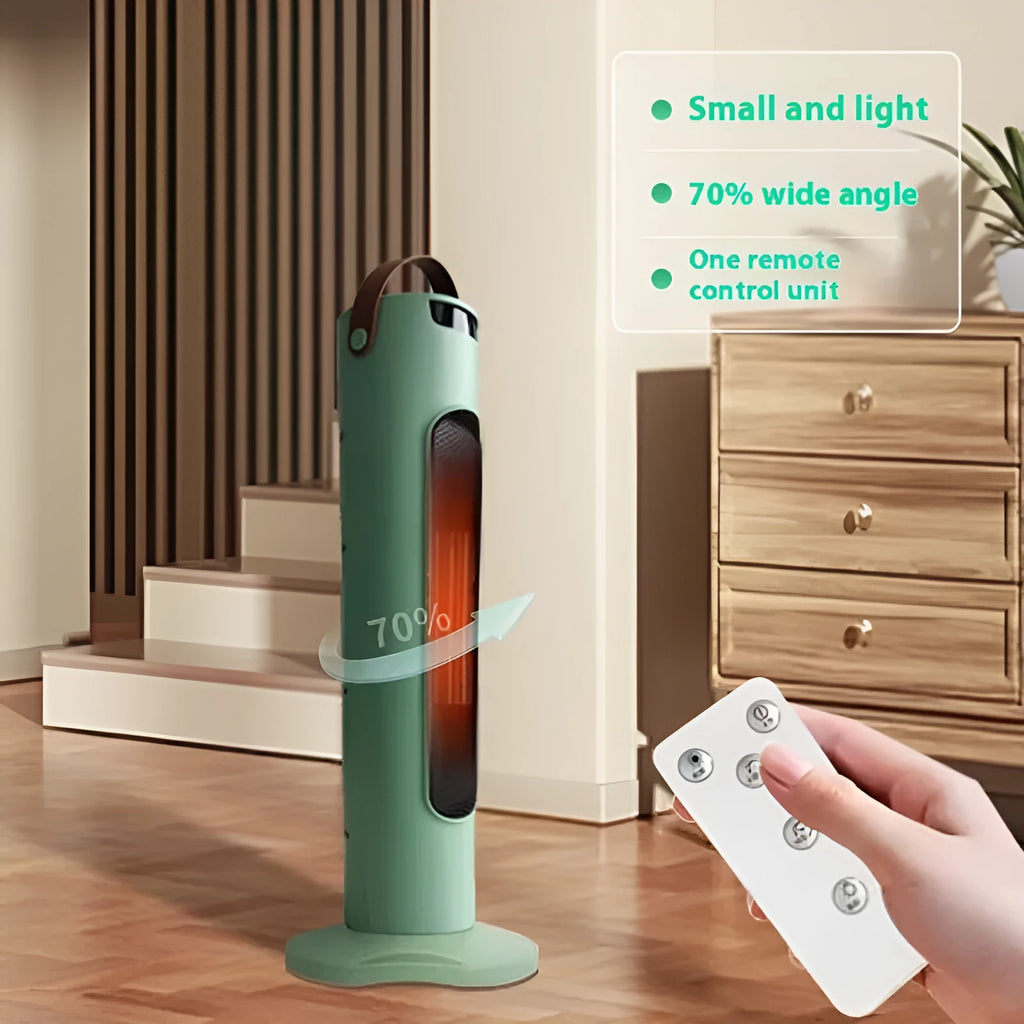 Vertical white or green electric PTC heater with remote control and timer, 2000W for rooms 30㎡ or more