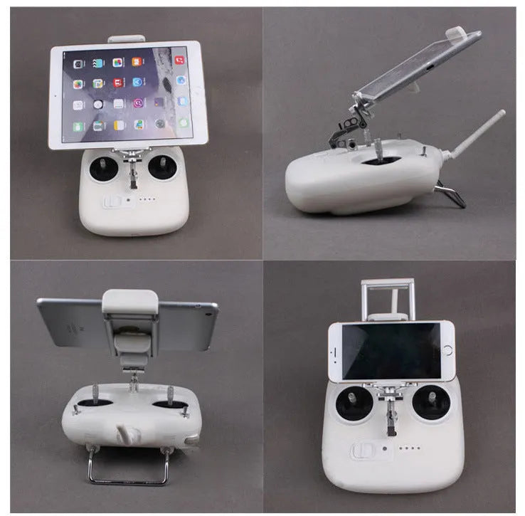 Silver metal universal mobile phone holder for cars with tablet grip and remote control lanyard accessories