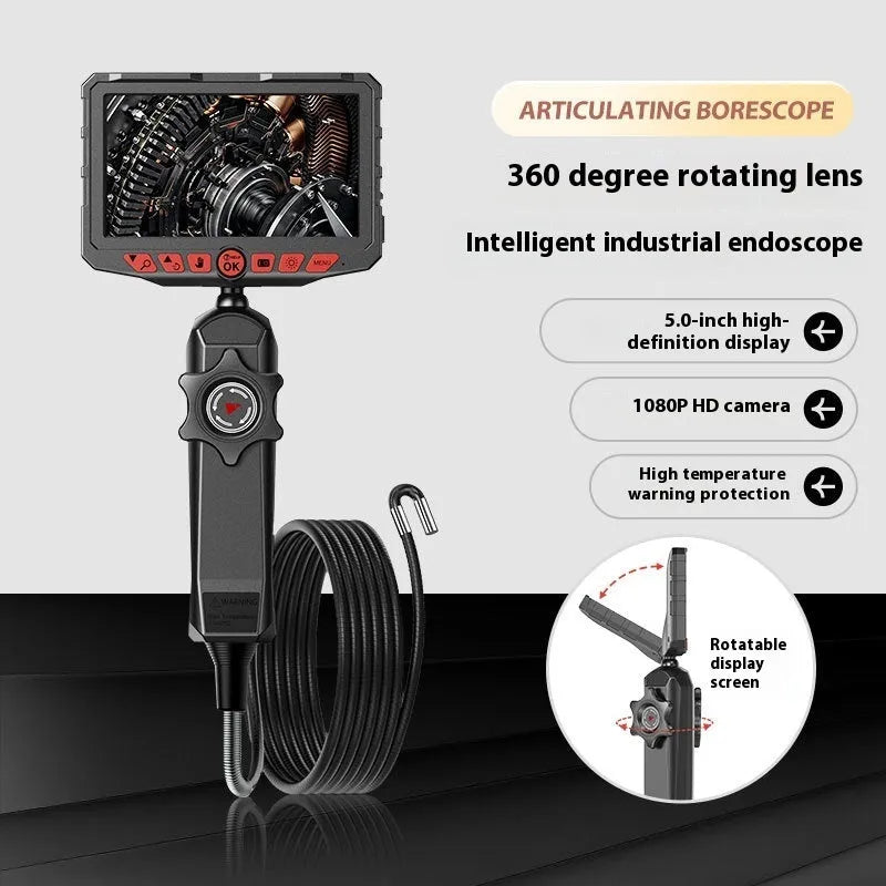 6mm 1080P pipeline inspection camera with 7-inch IPS display and LED for automotive and ship micro hole detection