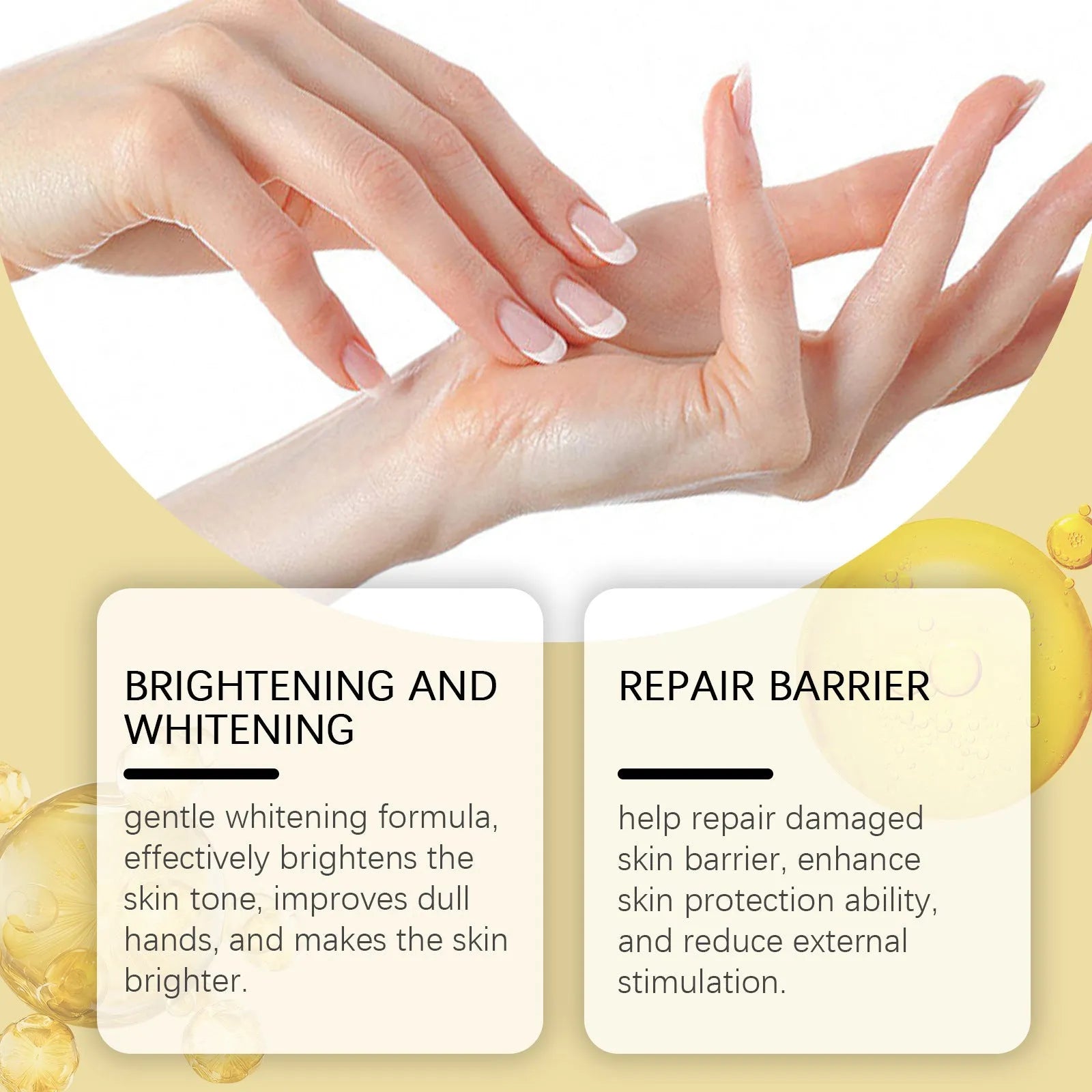 30g hand cream container for skin cleaning and cuticle treatment with nicotinamide and retinol