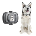 Black pet GPS locator tracker with hanging rope for attachment to dog or cat collars