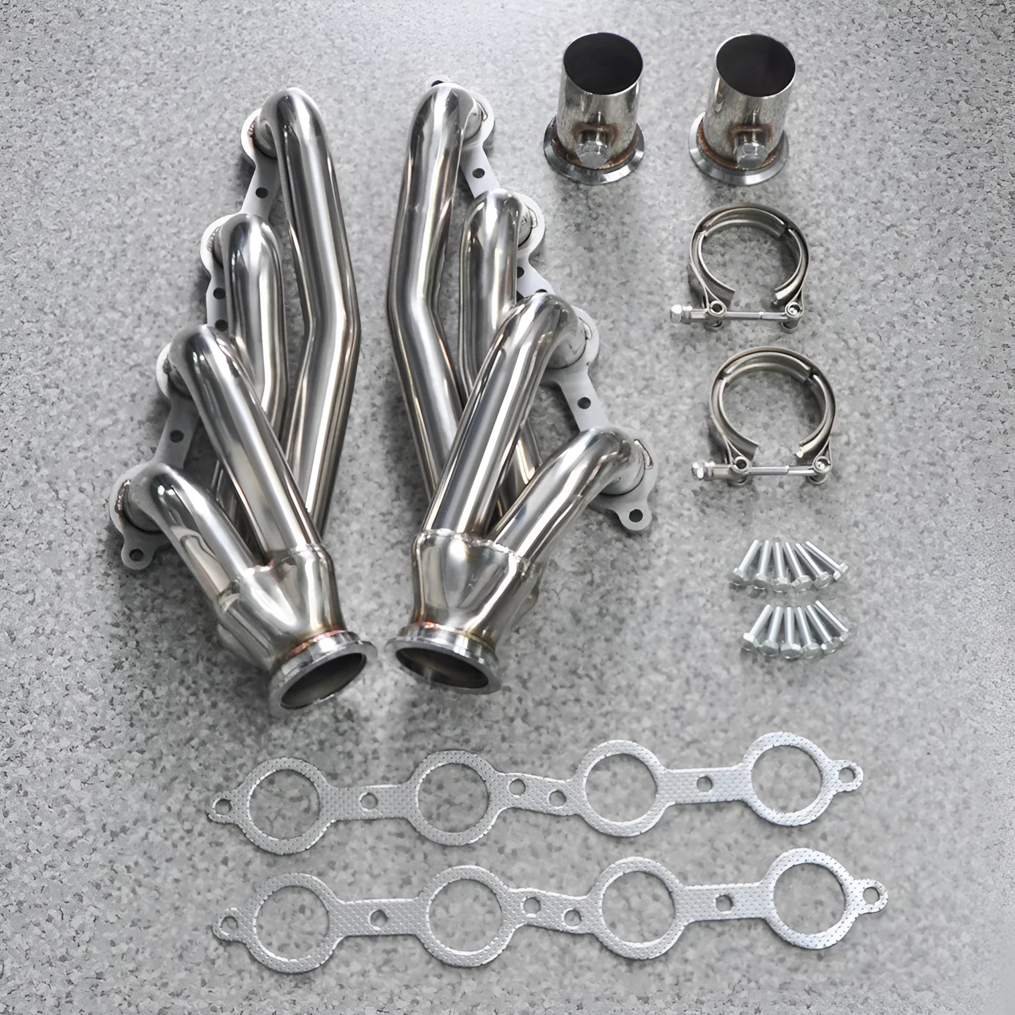 Silver 304 stainless steel exhaust manifold set for Chevrolet LS1 LS2 LS3 LS6 engines