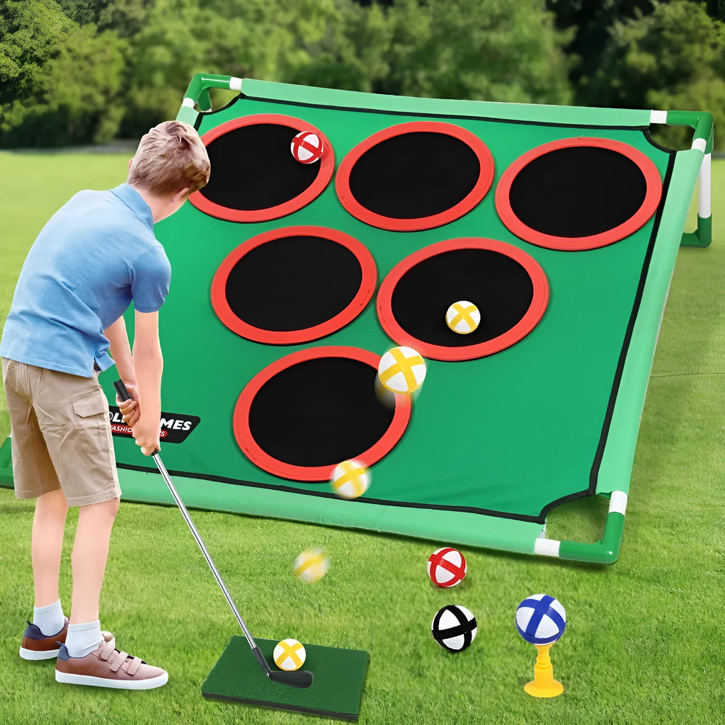 Children's Velcro golf suit toy set with plastic flannel target and frame, suitable for ages 3 and up