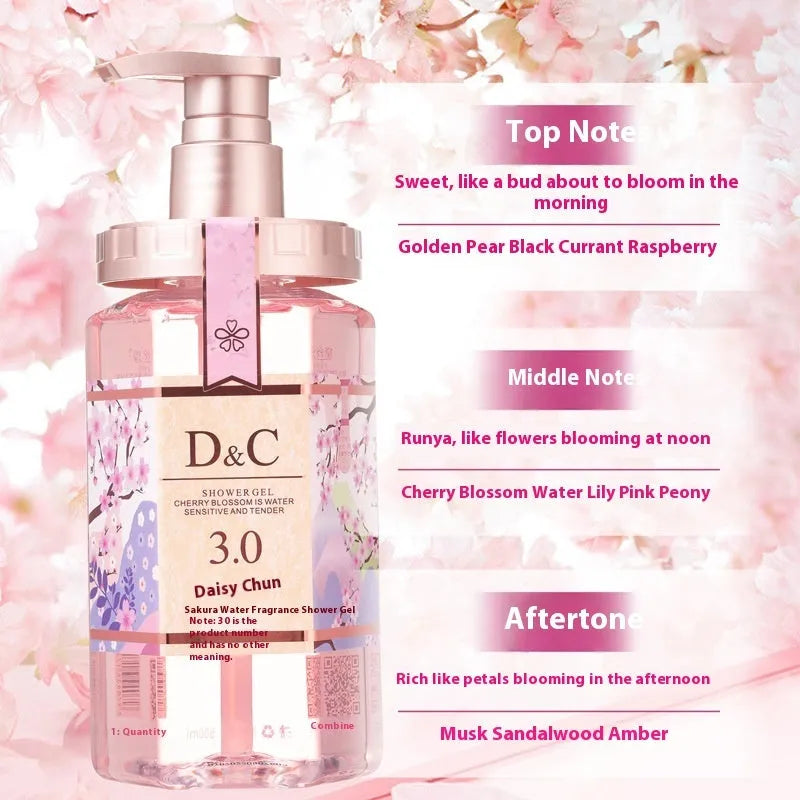 Sakura shampoo conditioner shower gel three-product set with 500ml cherry blossom formulas