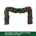 Christmas rattan decorative cane with pine cone bow in European modern art style