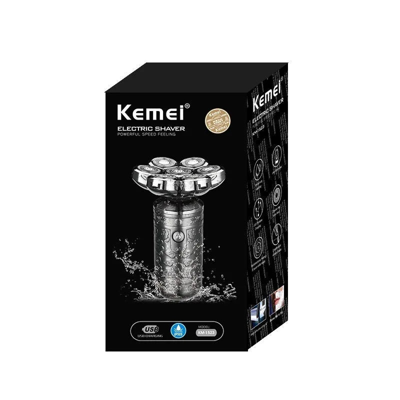 Silver black alloy body compact shaver with floating cutter head and USB charging cable