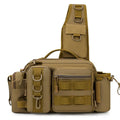Waterproof fishing bag in black with polyester construction, measuring 19x38x14cm