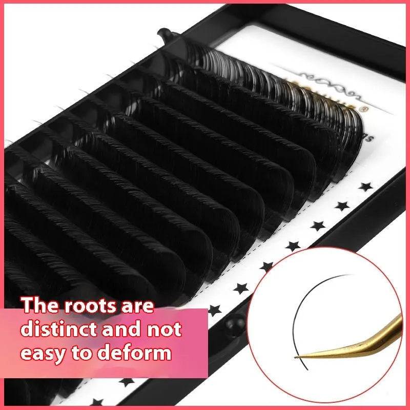 Close-up of 16-row dense false eyelashes made from mink hair on a matte round wool band.