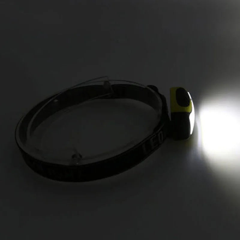 Yellow Major three-speed COB headlamp with adjustable headband for outdoor use.