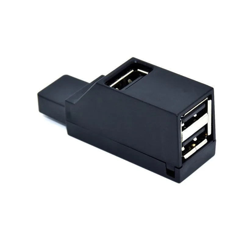 USB 2.0 mini portable splitter hub 4-port black model xcy-007h