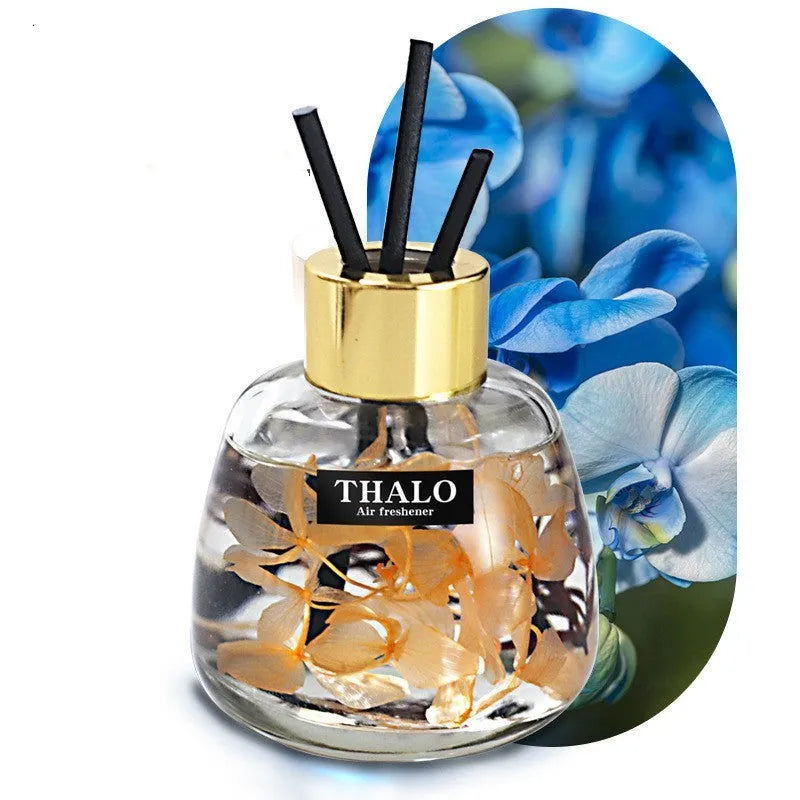 Glass bottle car perfume ornament for vehicle aromatherapy in decorative design.