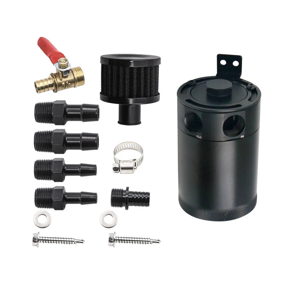 Aluminium automotive machine oil pot with two-hole design and oil-free valve
