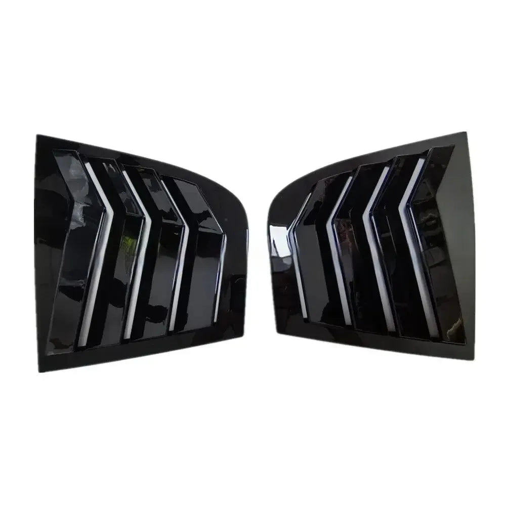 Rear triangle shutter carbon fibre decoration bright black for Kia Stinger outer trim pair