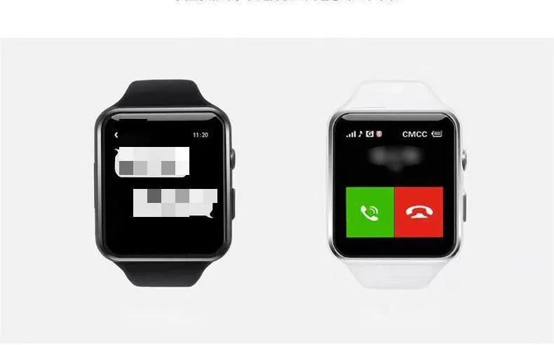 Multi-language smartwatch with 1.54-inch IPS touch screen, telephone and music controls, white colour variant