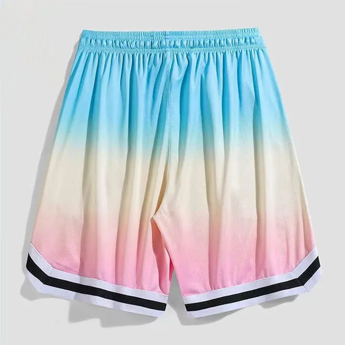 Men's loose cropped trousers in gradient colours with casual workout style