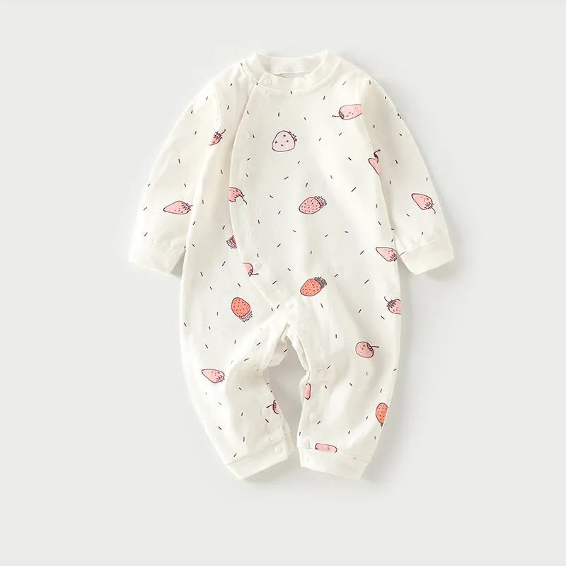 Cotton long-climb baby onesie in a neutral colour, suitable for newborns.