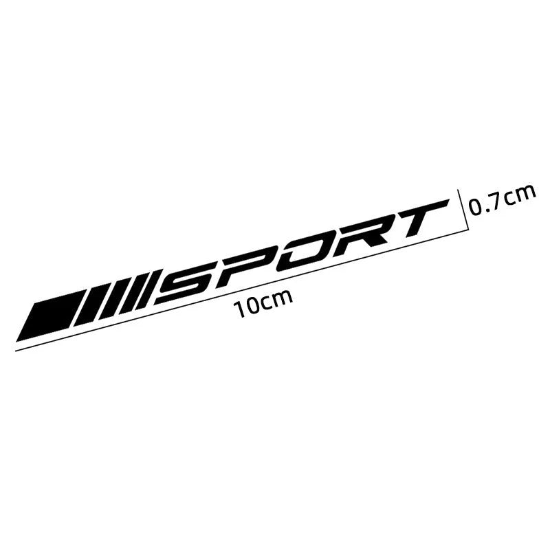 10cm PET car rim sticker with hollow sports design in red, black or white colours