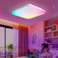 Square RGBCW full colour ceiling light with remote control, 24W, modern style on white background