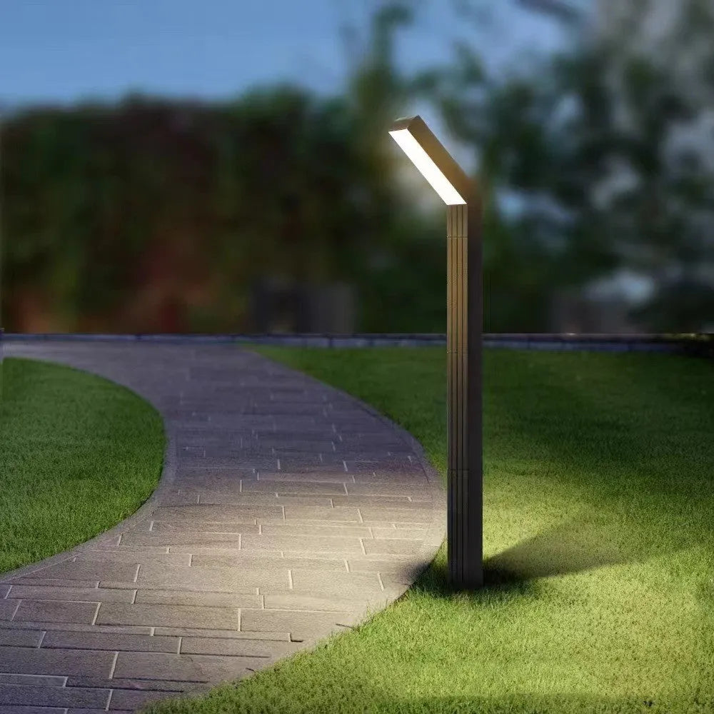 T-shaped LED solar lawn lamp with 1.8W power and IP65 protection in outdoor setting