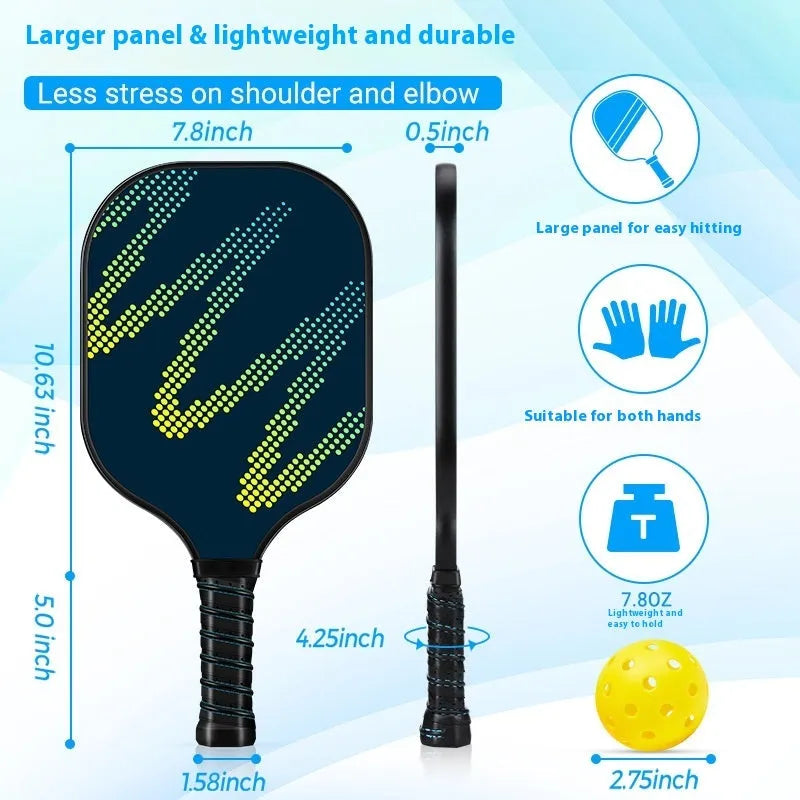 Single high density fibreglass table tennis racket for outdoor sports.