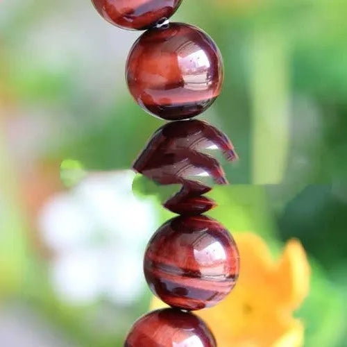 Wood alexandrite tigereye bracelet with lightning cat's eye colour in geometric ethnic style