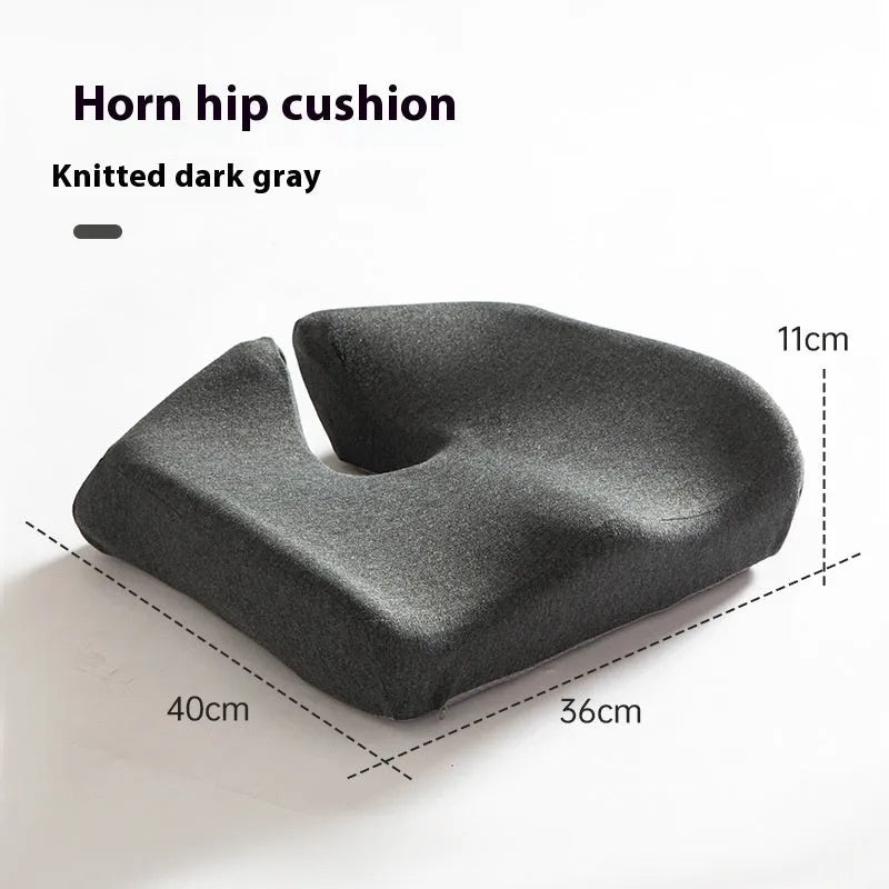 Memory foam office chair cushion showing 36x40x11cm dimensions with solid colour design