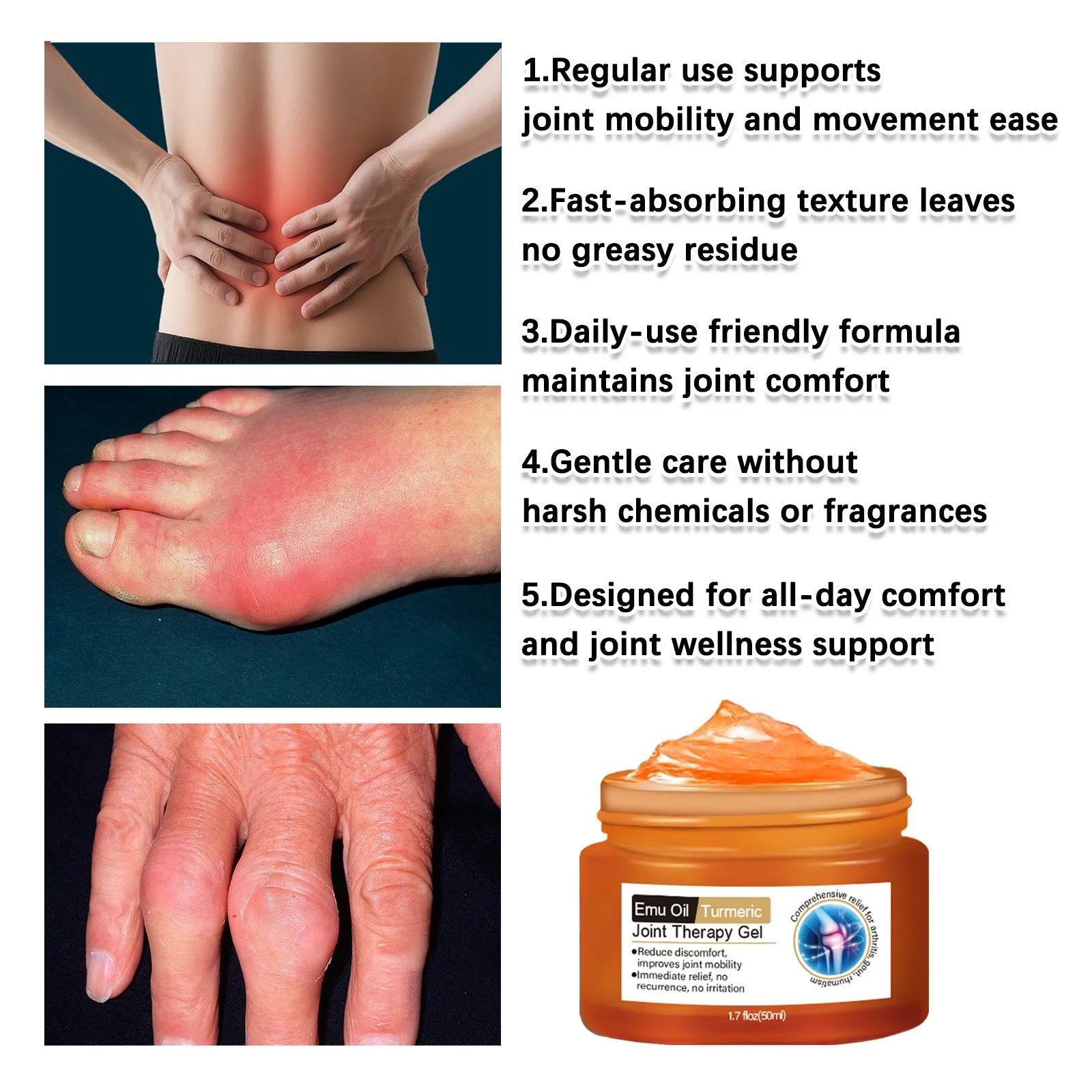 Turmeric Joint Neck Cream 50ml tube for pain relief and moisturising, suitable for women and men