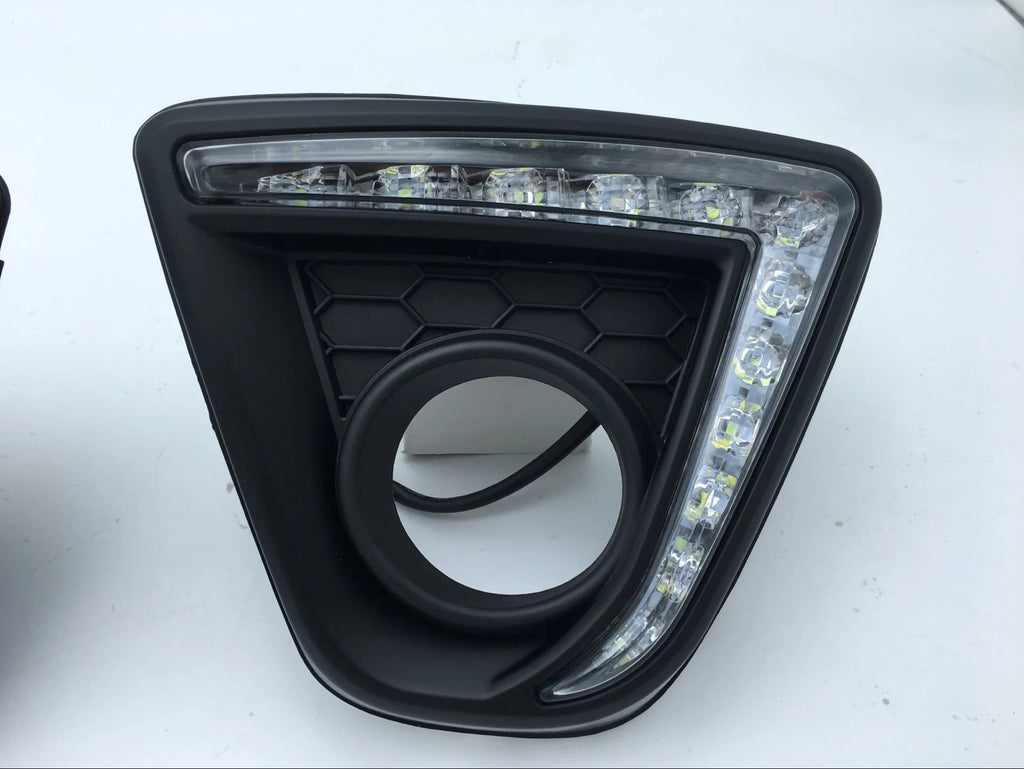 Pair of electroplated LED daytime running light units for Mazda CX-5.