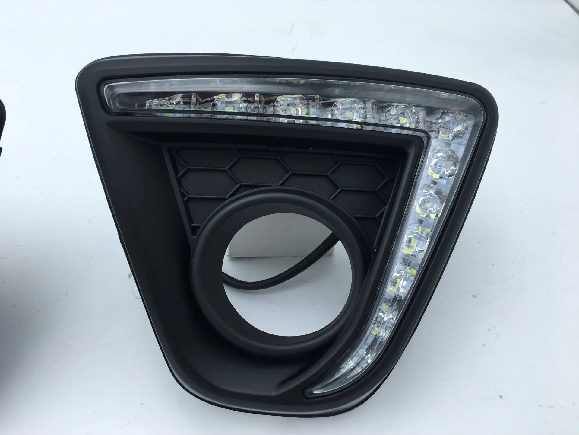 Pair of electroplated LED daytime running light units for Mazda CX-5.