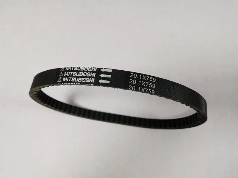 Black replacement drive belt for Jinli GP110 and Fengli VP110 motorcycles, size 20.1-759.