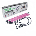 Yoga tension bar fitness Pilates stick in pink colour on white background