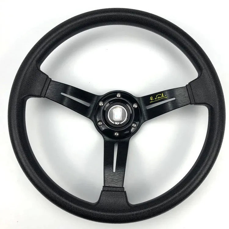 Universal 340mm PU racing steering wheel for car modification in black, blue, red or silver