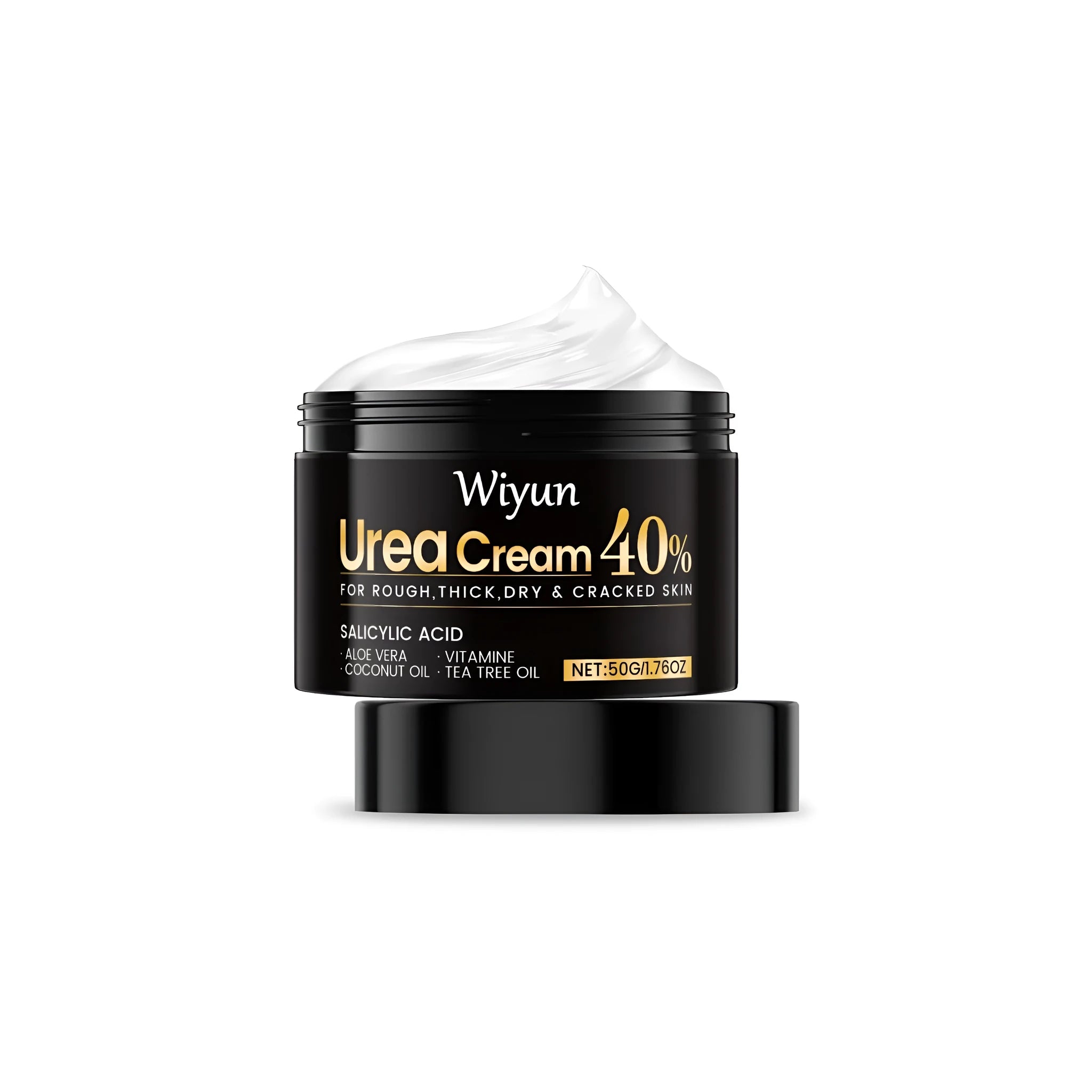 A 50g tube of urea hand and foot cream with salicylic acid and aloe vera.