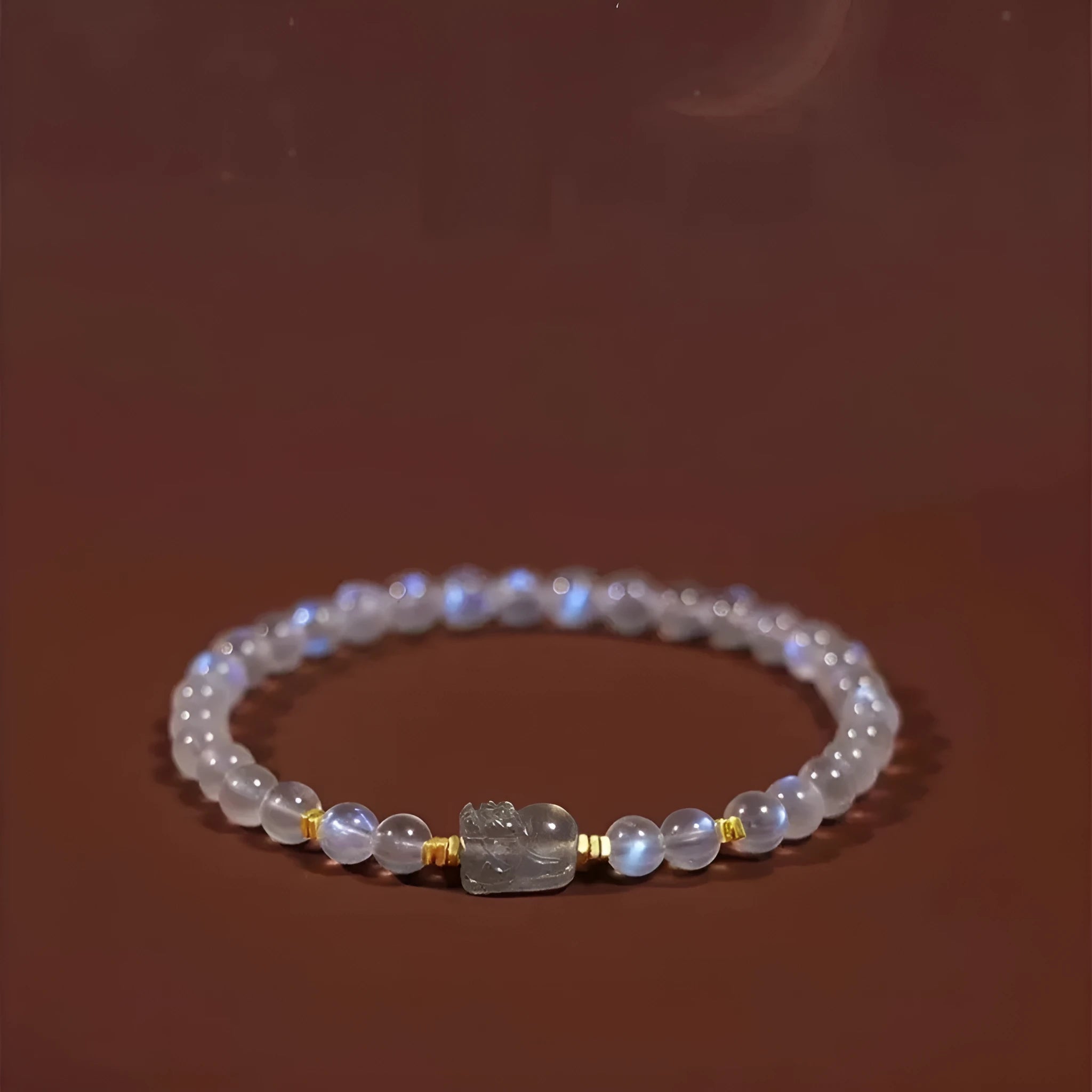 Blue light moonstone women's bracelet with zodiac animal design in national style