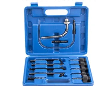 Black 13-piece automatic transmission oil refuelling kit with pump tool and connectors