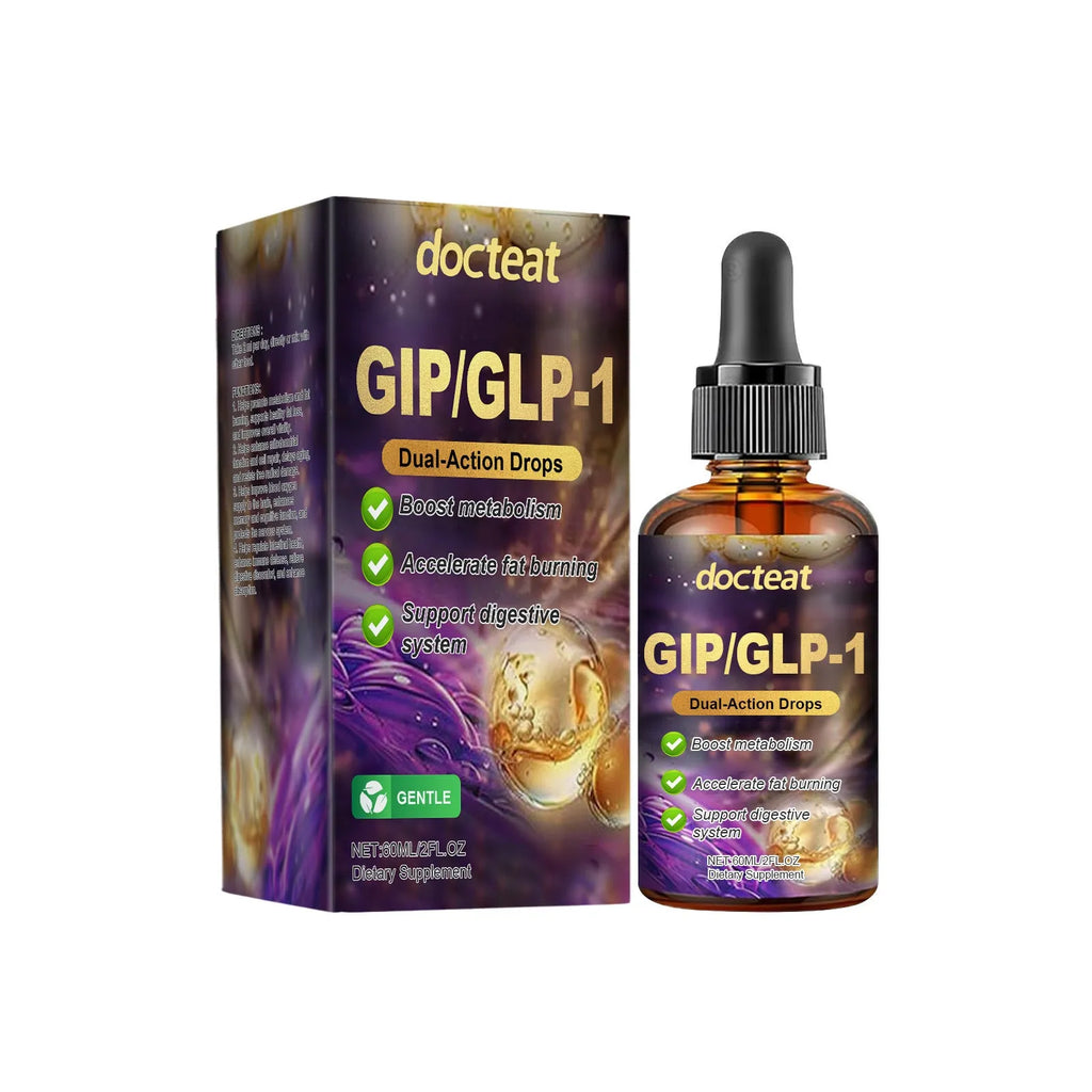 60ml bottle of balance-relieving liquid supplement drops with a dropper on a white background.