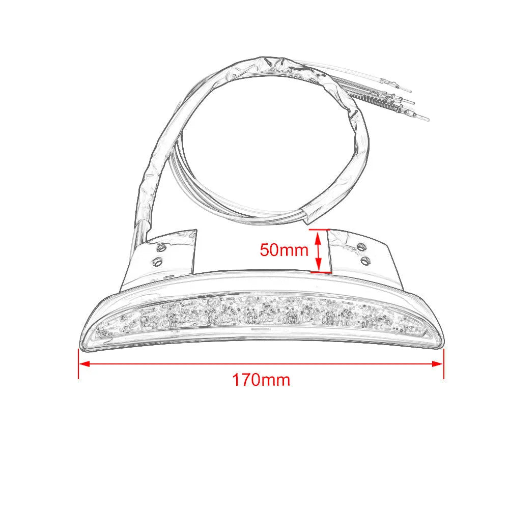 Motorcycle LED rear brake taillight for XL883 1200 models in three colour options Red White Gray Five Lines