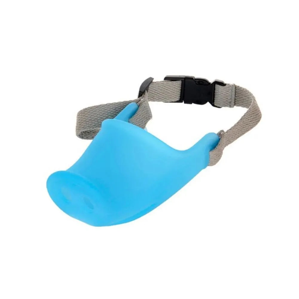 Silicone dog anti-bite mouth cover for long-mouthed pets in blue and green colours