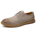 Men's black business leather lace-up shoes with low-top design and visible stitching
