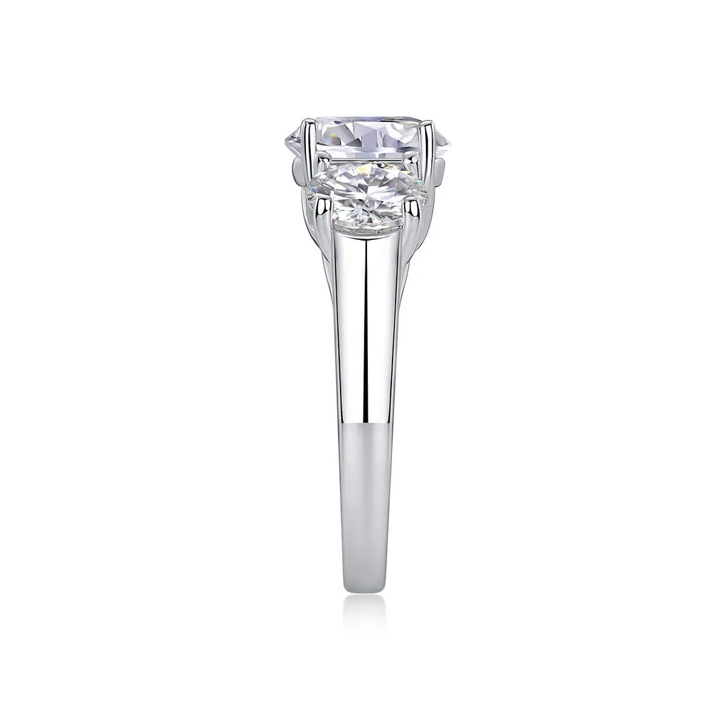 Three Lives Of Fortune 3-carat moissanite wedding ring set in platinum-plated S925 silver with gift box
