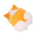 Orange semi-closed cat sleeping bag with plush texture, 65x53x12cm, on a wooden floor